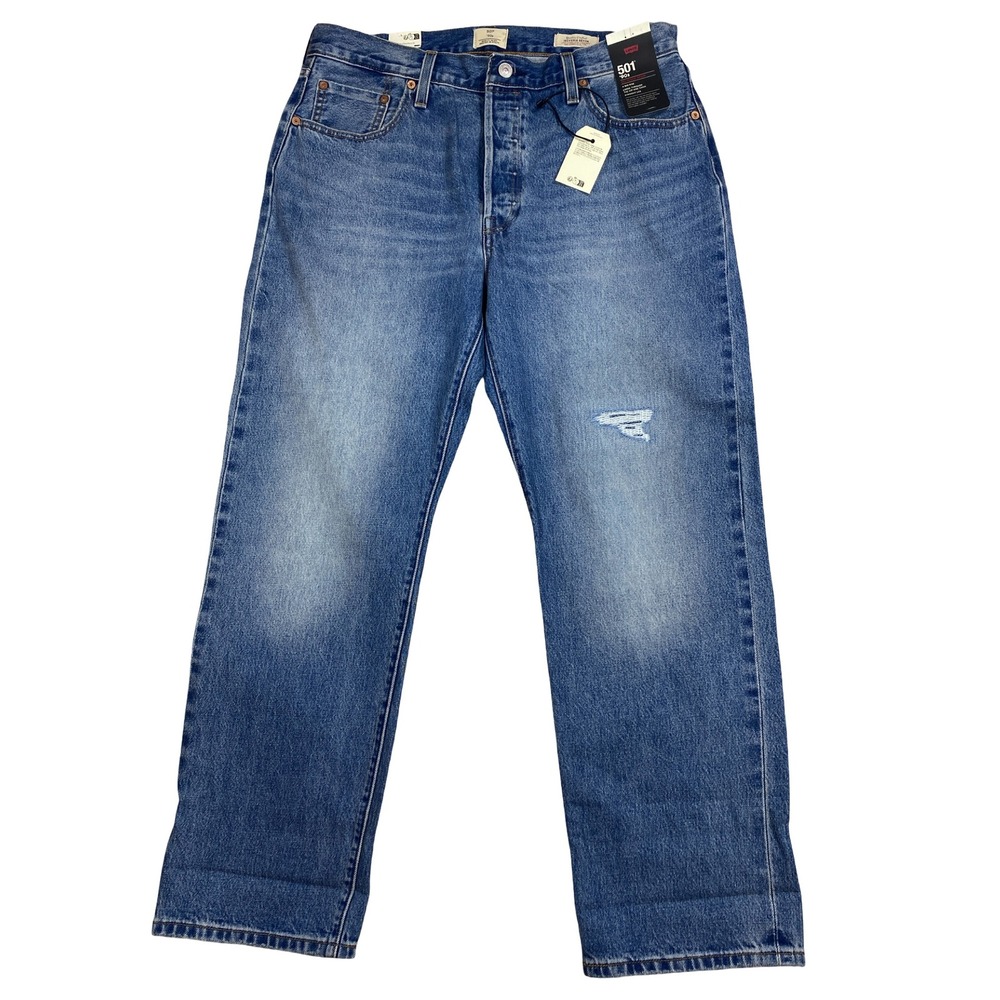 Levis 501 90s Selvedge Denim Jeans Medium Wash Distressed A19590085 33x30